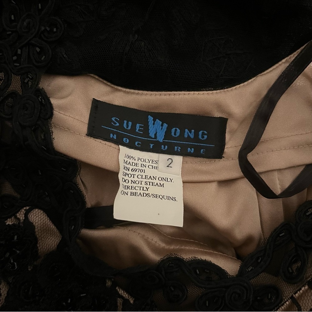Sue Wong Nocturne Women’s Black Lace Embroidered Beaded Cocktail Dress Size 2 - Picture 5 of 5